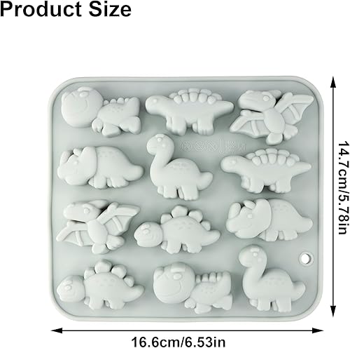 Dokeno Moule Chocolat, 2 PCS Moule En Silicone En Forme Dinosaure Pour Glaçons, Moules de Qualité Alimentaire pour Gateau, Moule Animau pour Bonbons, Pudding, Petit Savon (Bleu, 16,6 X 14,7 X 1,8 CM) - Nail Gallerys