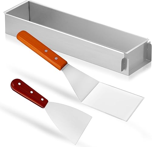 Moule Rectangulaire - Hauteur : 6 cm - en Acier Inoxydable - Rectangulaire - Réglable - Avec 2 Spatules - pour la Préparation de Tartes, Toasts, Pains, Tartes à Couches - Nail Gallerys