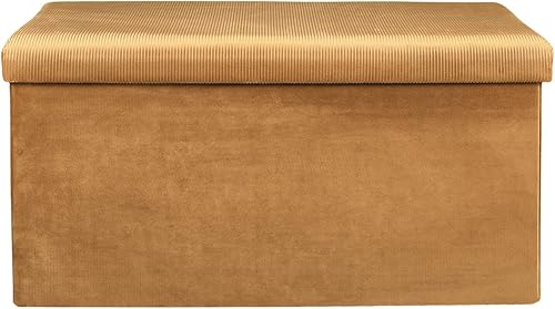 HOME DECO FACTORY The Hd6817 Coffre Banc Pliable, Bois, 77 X 38 X 38 cm Jaune - Nail Gallerys