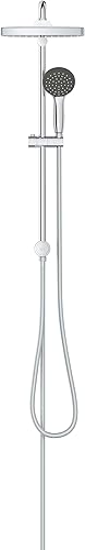 GROHE Colonne de Douche avec Inverseur manuel Vitalio Start 250, 50% d'économie d'eau et d'énergie, Tête de douche 250mm, Barre orientable, Pommeau de douche 1 jet, Chromé, 26698000, Import Allemagne - Nail Gallerys
