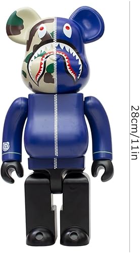 MKOLKGNE 400% Bearbrick Blue Shark Violent Bear Salon Home Decor Poupée Modèle Cadeaux Jouet 28 cm - Nail Gallerys