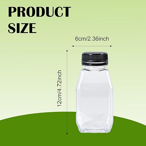 XIELBIS Lot de 4 bouteilles en plastique de 250 ml – Petite bouteille de lait avec couvercles, bouteilles de lait réutilisables pour mini réfrigérateur, rangement compact parfait pour le lait, le jus - Nail Gallerys