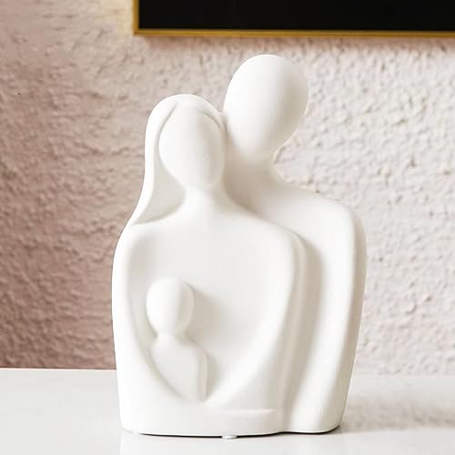 ODMYZG Statue en céramique,Famille de Trois Statues,Décoration de Sculpture Abstraite, Figurine élégante de décoration d'intérieur,pour la Décoration de Bureau de Chambre à Coucher de Salon. - Nail Gallerys