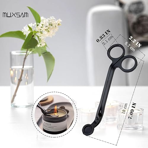 MUXSAM 1 paire de ciseaux à mèche de bougie noire en acier inoxydable - Nail Gallerys