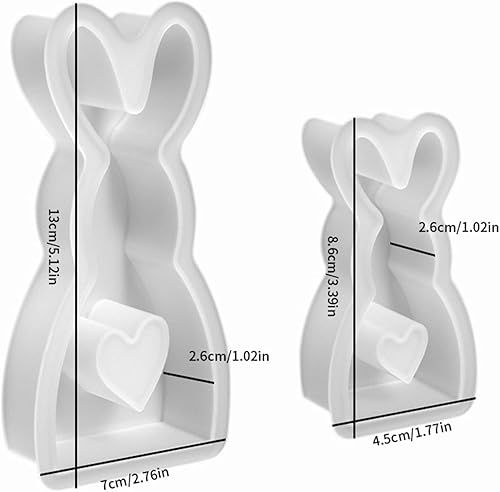 QYDMIN Lot de 2 moules en silicone en forme de lapin de Pâques pour Pâques, lapin de Pâques, moules en silicone pour plâtre, bougies en cire de soja, artisanat - Nail Gallerys