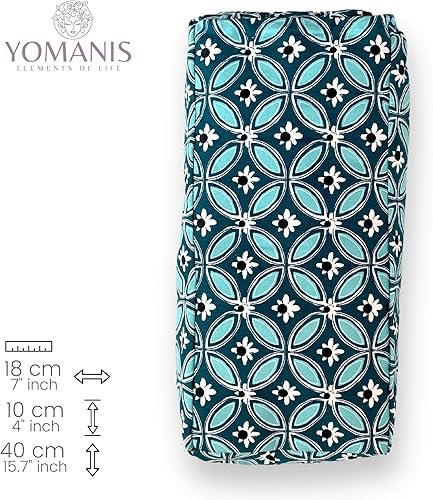 YOMANIS Balisa Coussin de voyage 40 x 18 x 10 cm pour yoga et méditation, rembourrage en coton, ferme et stable, social et équitable, naturel et certifié Öko-Tex. Idéal pour le yoga en déplacement - Nail Gallerys