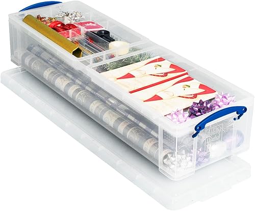 Really Useful Boîte de rangement en plastique 22 l avec 2 plateaux 1 plateau uni + 1 plateau de bureau Transparent - Nail Gallerys