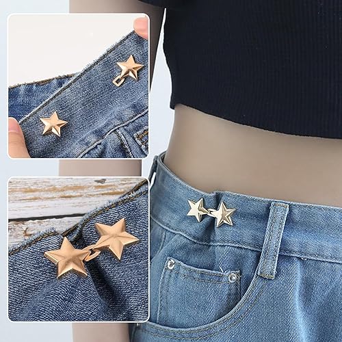 6paires Boutons Jeans pour Serrer Pantalon,Tendeur De Taille Amovible Pour Jeans,Ceinture étoile pour Serrer,Ceinture de Jeans Sans Couture,Ceinture en étoile Réglable - Nail Gallerys