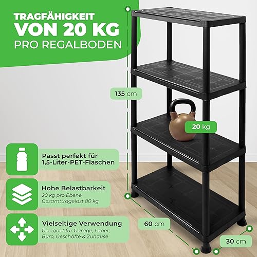 Ondis24 Lot de 2 étagères pour charges lourdes - Étagère de rangement - 135 x 60 x 30 cm - Charge maximale : 80 kg - 4 étagères - Nail Gallerys