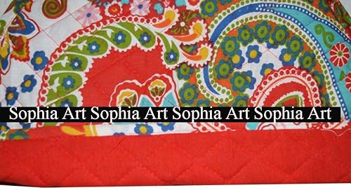 Sophia Art Décoratif Indien imprimé à la Main thé Confortable Vintage Unique Ethnique Floral créatif Coton imprimé thé Confortable (Green-Blue Floral) - Nail Gallerys