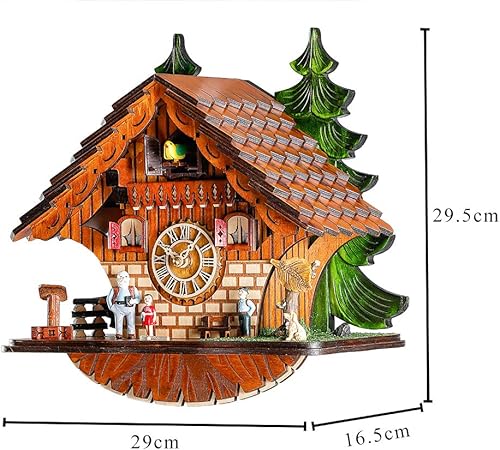 Kintrot Horloge de Coucou Traditionnelle Horloge de Chalet de forêt Noire décorée à la Main de Mur d'horloge de Quartz - Nail Gallerys