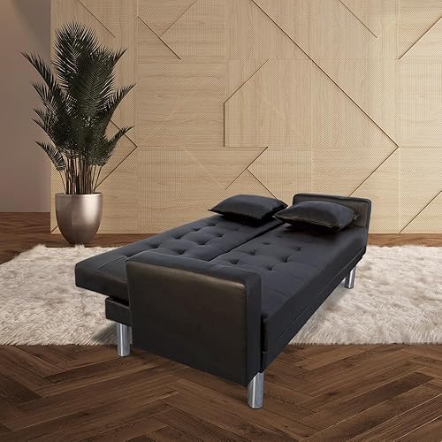 Designetsamaison Banquette Clic Clac 3 Places Noir - Elbe - Nail Gallerys