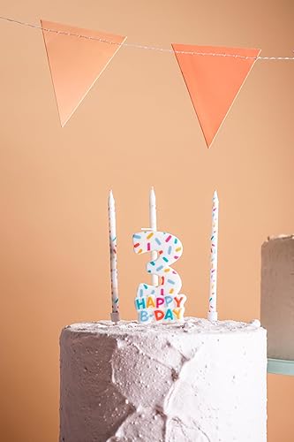 Folat Numéro Cozy Sprinkles Chiffre 3-7 cm-Bougies décoration de D'anniversaire, Happy Birthday, Anniversaires, Gâteau de Mariage, 24113, Multicolore - Nail Gallerys