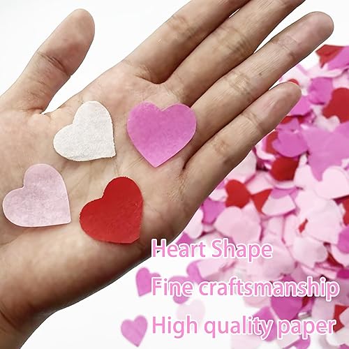 Lot de 10 000 confettis en forme de cœur – Confettis de mariage 4 couleurs (blanc, rose, rouge), confettis en papier biodégradables de 2,5 cm pour la Saint-Valentin, la décoration de Noël et les - Nail Gallerys