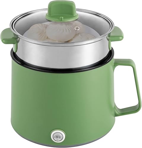 Qussse Casserole anti-adhésive portable de 1,7 l - Multicuiseur électrique avec double contrôle de la puissance pour la cuisson des pâtes, de la soupe et des boulettes (rose) - Nail Gallerys