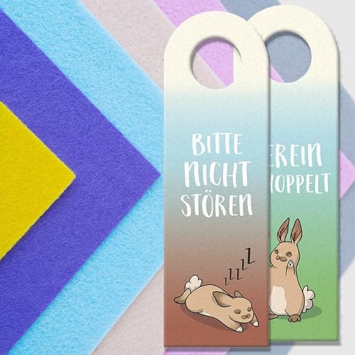 trendaffe - Hereingehoppelt/Bitte nicht stören Plaque de porte avec motif lapin de Pâques - Nail Gallerys