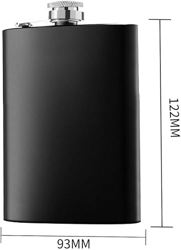 Flasque en acier inoxydable, 227 ml/8 oz, avec entonnoir, en acier inoxydable, adaptée au transport d'alcool, flasque de poche pour whisky, rhum, vodka, adaptée à la randonnée et aux fêtes, noire - Nail Gallerys