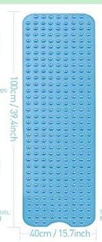 HBselect Tapis de Baignoire de Sécurité Antidérapant Anti moisissures Grain Le du Cuir,Tapis de Douche pour Enfants Anti Glisse,100 × 40 CM,Bleu - Nail Gallerys