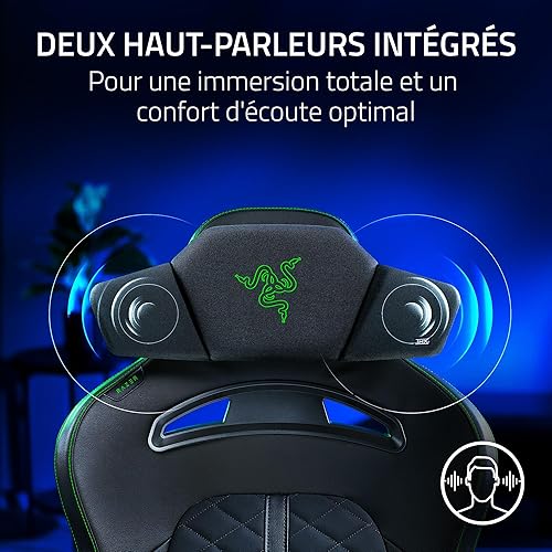 Razer Clio - Coussin de tête pour Haut-Parleur sans Fil THX Spatial Audio-Enabled (Rembourrage en Peluche, Haut-parleurs Pleine Gamme de 43mm, HyperSpeed et Bluetooth, 14 Heures Batterie) Noir - Nail Gallerys