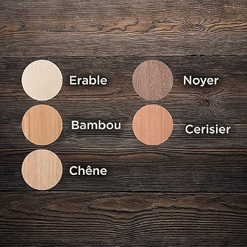 Boule de Noël Personnalisable en Bois - Déco de Noël Découpée Laser avec Prénom Personnalisé (Modèle Coeur & Pattes, Bambou) - Nail Gallerys