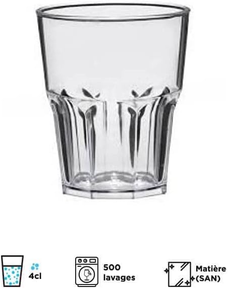 SPARKLERS CLUB Lot de 24 Verres à Shooter Transparent contenance 4cl - Verre Incassable en SAN, Prise en Main facile, Verre à Shooter pour soirée et évènements - LIVRAISON 24/48H - Nail Gallerys
