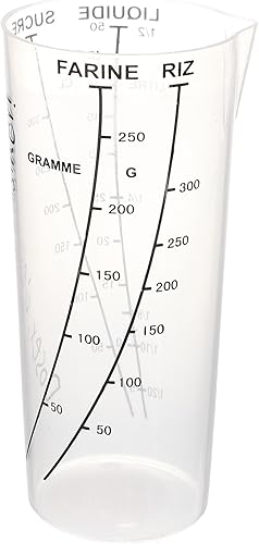 LILY COOK - KP50111 - Verre Goblet Dosseur Tasse A Mesurer Ustensile Cusine Transparant Coloree A Bec Verseur - Coloris Aléatoire : Transparent/Transparent Rose/Transparent Bleu/Transparent Noir - Nail Gallerys