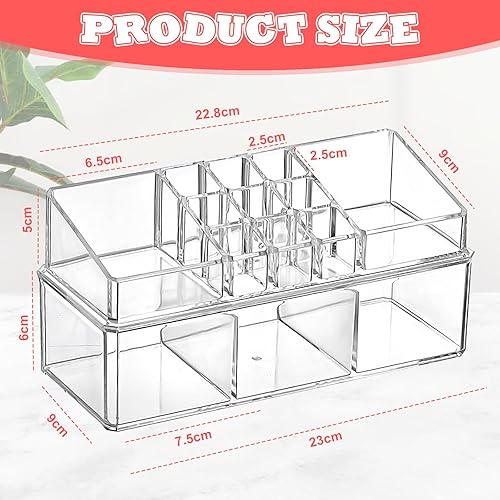 WEFHEF 2 PCS Rangement Maquillage Tiroir Rangement Maquillage Rouge à Lèvres Organisateur Maquillage Transparent Organisateur Cosmétique Acrylique pour Cosmétiques Fourniture Scolaire - Nail Gallerys