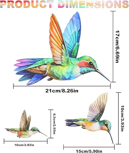 Anseom 25 Pièces Autocollants Fenêtre Oiseaux de Colibri Anti Collision Oiseaux Stickers Autocollants Fenêtre Anti-Collision Colorée Stickers Vitre Anti-Adhésifs Fenêtre Porte Décalques - Nail Gallerys
