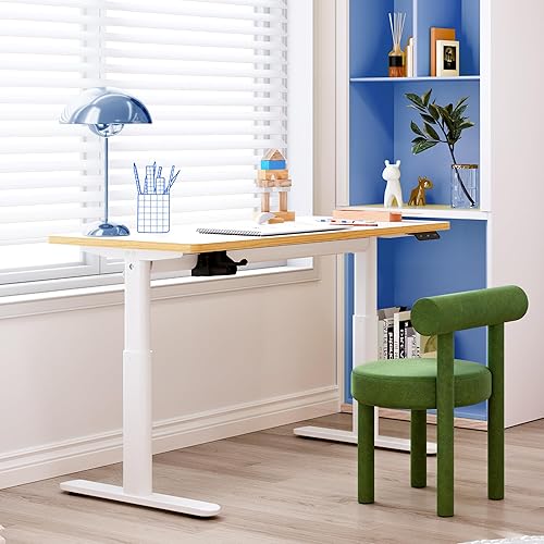 FLEXISPOT SK1W Bureau Enfant Électrique avec Hauteur Réglable, d'Étude Ergonomique pour Enfants avec Crochet, 120x60cm (Blanc) - Nail Gallerys