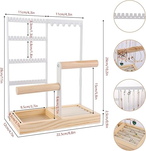 Presentoir Bijoux Blanc Présentoir Bijoux Presentoir a Bijoux Porte Bijoux 4-Tier Rangement Bijoux Étages Porte Bijoux Femme Porte Collier Pour Boucles d'Oreilles, Bracelets, Bagues - Nail Gallerys
