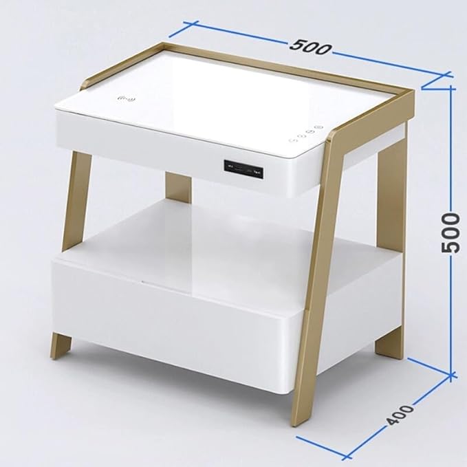 KKBSTR Table de Chevet Intelligente avec Tiroirs Chargement sans Fil Barre de Son Bluetooth Lampe à Induction Humaine - Nail Gallerys