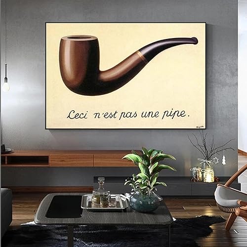 LMAIWANG Célèbre « Ceci n'est pas une pipe » Toile Peinture Affiches et Impressions Mur Art Photos pour Salon Décoration Maison 70x100cm cadre - Nail Gallerys