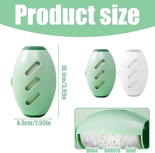 HAMKU 2 Pièces Rouleau Poils Animaux,Rouleau à Peluches Réutilisable,Rouleau à Peluches Pour Poils d'Animaux,Enlever Peluche Vetement Anti Peluche,Pour Vêtements,Lit,Tapis (Blanc + Vert) - Nail Gallerys