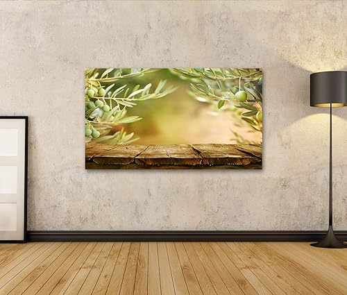 Tableau sur toile Arbres d'olivier Plan de travail Table d'olivier Tableau en bois Peintures Impressions Art Poster Mural - Nail Gallerys