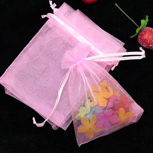 Lot de 30 sachets en organza à remplir avec cordon de serrage pour festival, fête, mariage, etc. Rose 20 x 30 cm - Nail Gallerys
