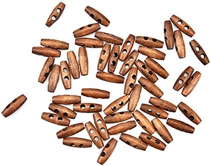 Bestlymood 50 Pieces Forme d'olive Boutons en Bois a Bascule 2 Trous Boutons de Couture pour Le Decor de Vetements - Nail Gallerys