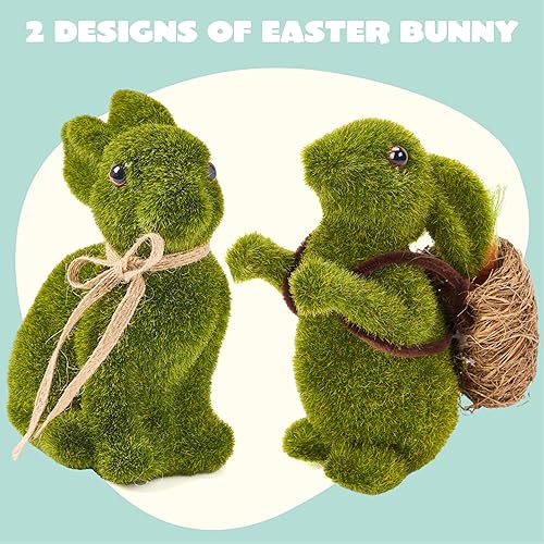 JOYIN Décoration de Table Lapin Herbe de Pâques Ornement de Table, pièce maîtresse, Figurines de Lapin floqué, Statue de Jardin, décor de Printemps de pâques - Nail Gallerys