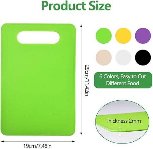 6 Pièces Planche a Decouper Plastique 29 X 19 cm Antidérapant Planche à Découper Plastique, Antibacterienne Antibactériennes Colorées Planche à Découper en Plastique pour Fruits, Viande et Légumes - Nail Gallerys