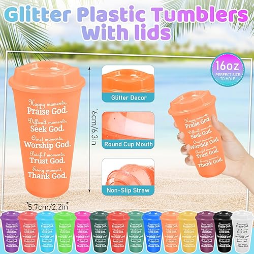 Kaxtde Lot de 28 tasses à café chrétiennes en vrac, 480 ml avec verset de la Bible, réutilisables avec couvercles pour anniversaire, Noël, Halloween - Nail Gallerys