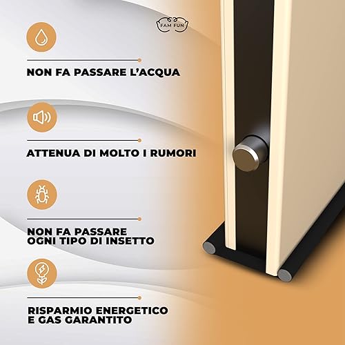 WÖRTHIT - Boudin de porte universel pour portes blindées et normales intérieures et extérieures - Protège du froid, de l'humidité, de l'eau et des insectes - Lavable et amovible (gris, 1 mètre) - Nail Gallerys