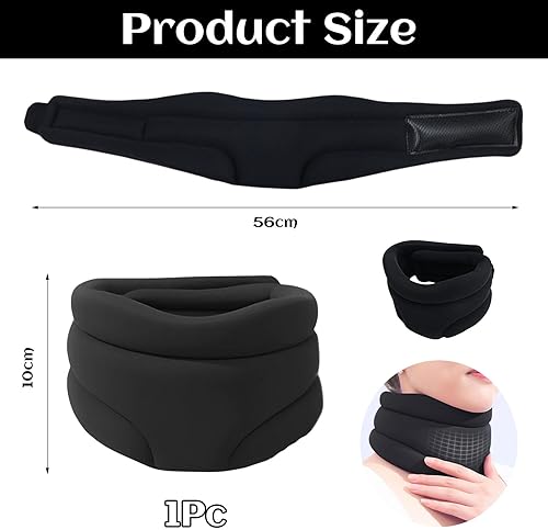 Bzzerumy soutien de la nuque contre le ronflement, aide au sommeil soutien de la nuque, collier cervical de l'homme, la bosse de la nuque loin, noir - Nail Gallerys