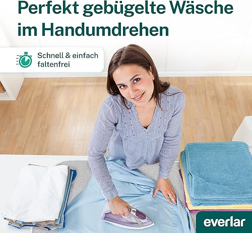 everlar® Couverture de Repassage I Qualité Made in Germany I Tapis de Repassage de Table pour Un Repassage à la Maison & déplacement I 100 x 65cm I Résistant à la Chaleur I Matériau 100% Coton - Nail Gallerys