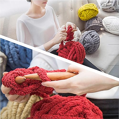 DISDSDA Grosse Laine à Tricoter à La Main Douce, 2 Pièces 500g Pelote Fil Chenille De Laine pour Crochet, pour Chunky Knit Couverture Echarpe (Blanc laiteux) - Nail Gallerys