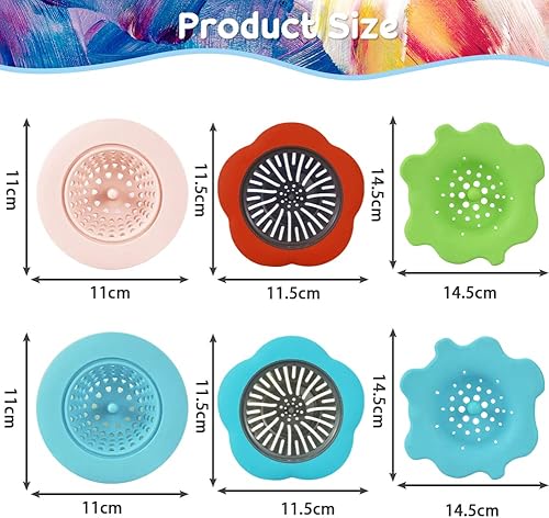 THATSRAD 6 PCS Tamis Verser Outils Silicone Crépines Coulée Acryliques en Silicone de Peinture Panier de vidange en Silicone Tasse Fendue en Silicone pour Peinture de Bricolage, Siphon de Sol de Évier - Nail Gallerys