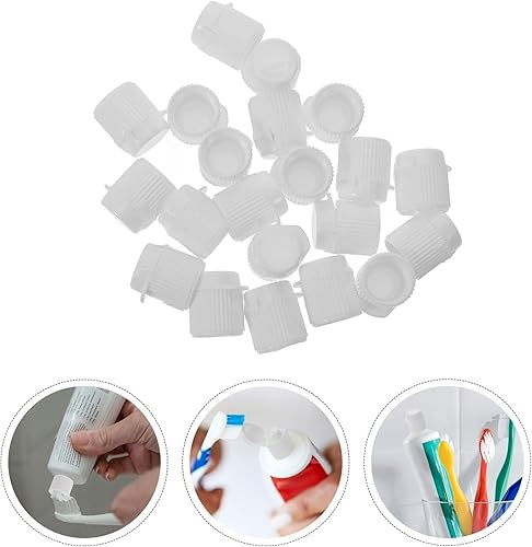 Homoyoyo Lot de 30 bouchons de dentifrice à rabat - 8 à 5 mm - Fermeture automatique - En plastique - Couvercle à visser - Pas de désordre - Distributeur de dentifrice - Nail Gallerys