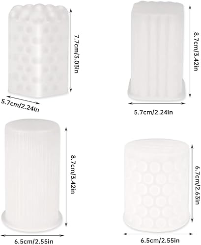 Lot de 4 moules à bougie en silicone 3D - Moule à bougie - Moule à bougie DIY - Moules en silicone pour savon fait à la main - Bougies parfumées - Ornements artisanaux - Nail Gallerys