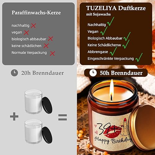 TUZELIYA 30e anniversaire femme, 29 + 1 bougies parfumées, cadeau d'anniversaire pour les 30, 30 ans, cadeau d'anniversaire pour femme, maman, petite amie, pour anniversaire, Pâques, Noël - Nail Gallerys