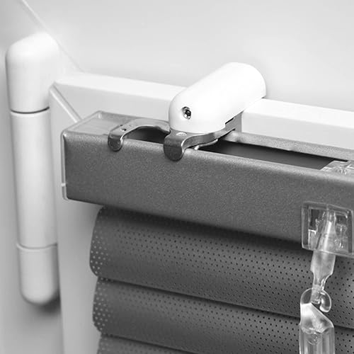 MADECOSTORE Lot de 2 de Fixations sans percer à serrer pour Store vénitien alu 25mm - Blanc - Nail Gallerys