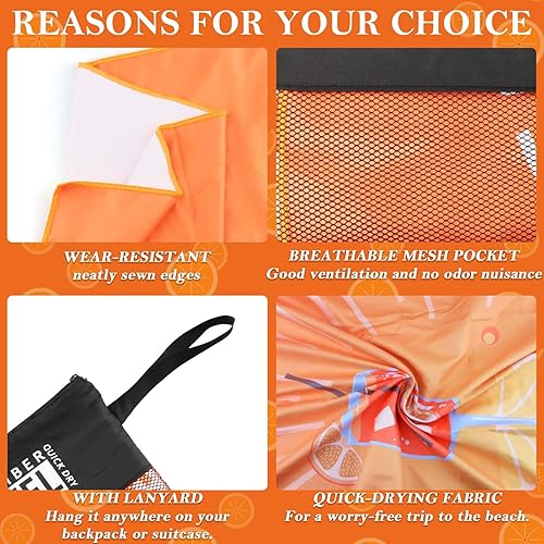 Aperol Spritz Serviette de Bain Grande Taille 90 x 180 cm, Serviette de Plage en 85% Polyester avec Sac de Transport, Serviettes Léger et séchage Rapide pour Salle de bain, Plage, Voyages, Piscine - Nail Gallerys