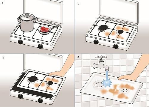 Réchaud de table en acier PARKER 2 feux avec plateau amovible pour le nettoyage alimentation gaz GPL (boutons) avec soupapes de sécurité pour usage intérieur - Nail Gallerys